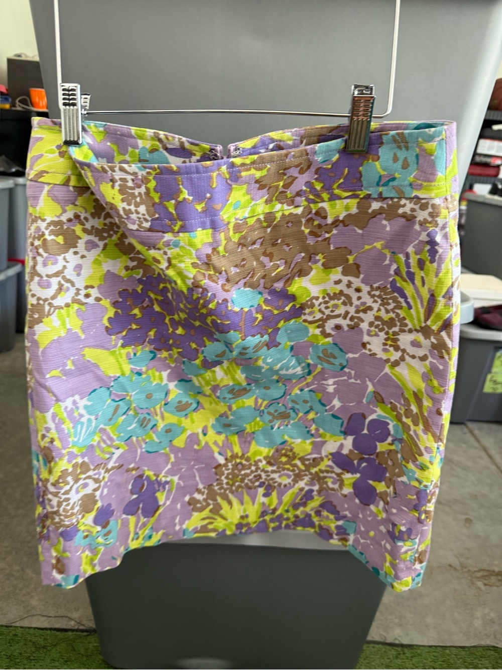 Floral Print Cotton-Blend Mini Skirt - Purple Multi p79